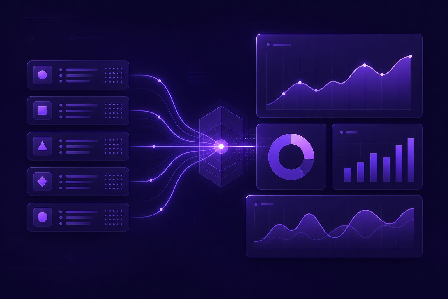 Clean source records feeding charts and dashboards